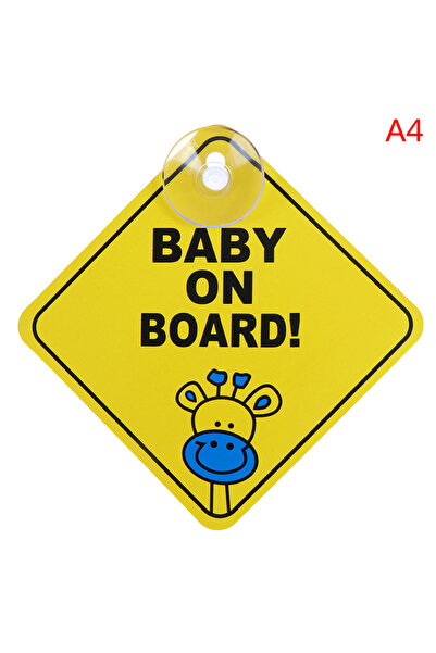 Choice علامة تحذير صفراء لنافذة السيارة مزودة بكوب شفط لحماية الطفل على متن ا...