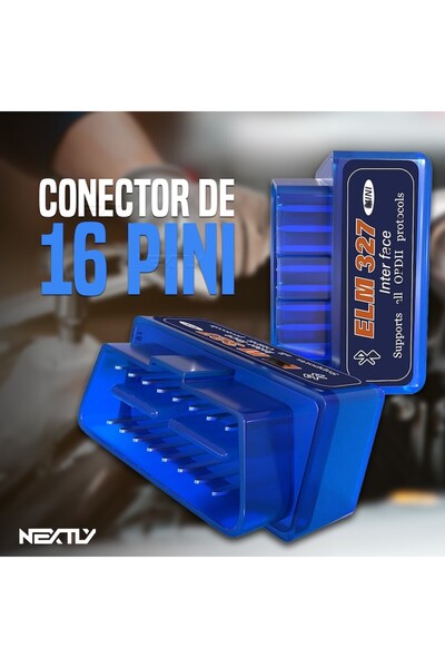 NEXTLY ELM327 OBD2 Bluetooth Car Diagnostic Scanner - Blue