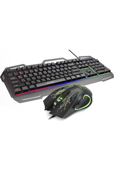 Datazone KM690 Mechanical Gaming Keyboard & Mouse Combo (Arabic, RGB, 104 Keys) - Black