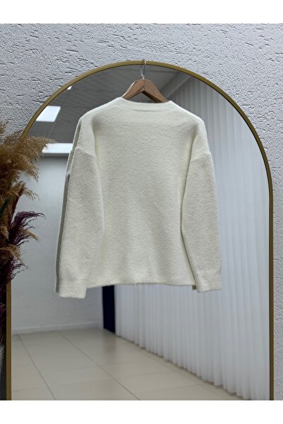 BENAHOLL Golnaz Tied Bearded Double-Breasted Cardigan-Kr5031 White