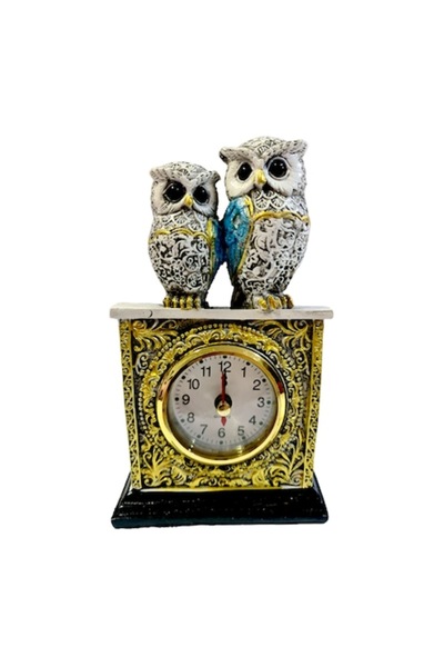Cadouridiversity Clock with quartz movement, 2 owls, resin (Cadouridiversity,...