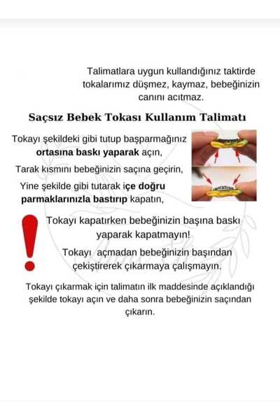 ELYTA Hairless Baby Clip 2 Colors 4 Pieces – Newborn Baby Girl Snap Clip Hairpin (Hand Knitted)