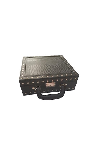 Cadouridiversity - Jewelry box, leather, black, velvet interior, 26x26 cm (R14-14)