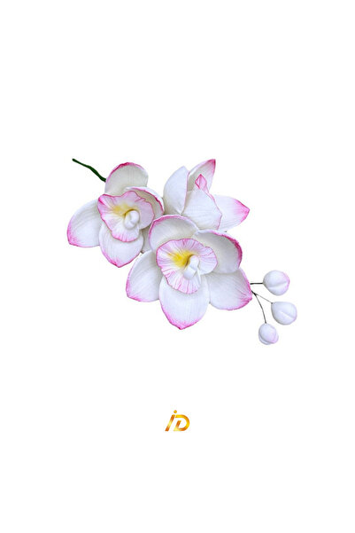 Ingrediente Dulci 2G Impex – Decorațiune din zahăr – Crenguță de orhidee nuanțată roz nr1 #8623 – 1buc