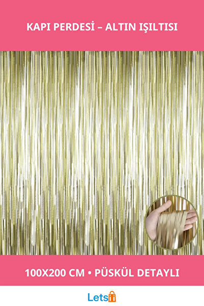 Letsii ستارة باب مزينة بشراشيب ذهبية غير لامعة مقاس 1×2 متر للزينة