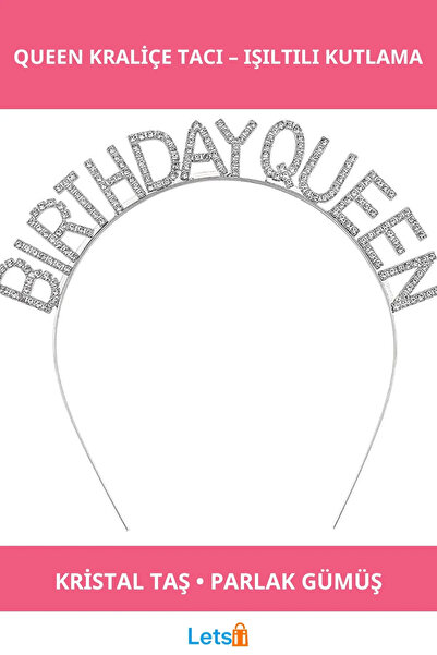 Letsii Shiny Silver Crystal Crown Birthday Queen Written Queen Crown