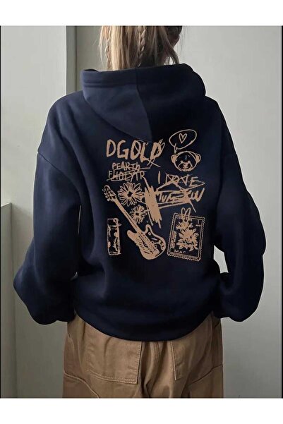 Touz Moda Світшот з капюшоном Rock DGold з принтом, унісекс, оверсайз