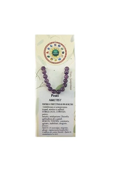 Cadouridiversity BR-24 - Brățară din piatră semiprețioasă de ametist (Pești)