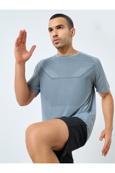 Styli Regular Fit Athleisure T-Shirt with Front Print Detailing