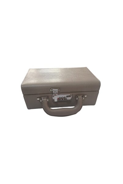 Cadouridiversity - Jewelry box in faux leather with combination lock, cream, 24 cm x 17 cm (R14-12)