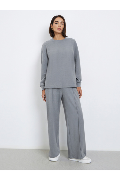 Styli Grey Oversized Longline Sweatshirt