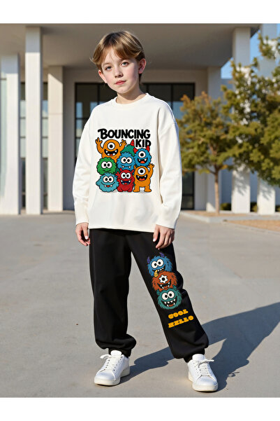 Take Two By Styli Teens Cartoon Print Sweatshirt and Joggers Set