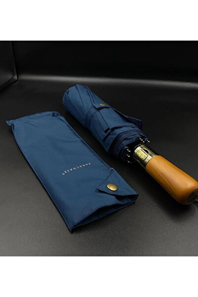 LEIDORY Fiber Şemsiye Çift Katlı Rüzgara Dayanıklı Ahşap Saplı