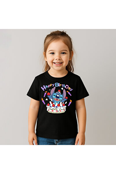 OEM Tricou Copii Fetite Stitch Happy Birthday 100%Bumbac