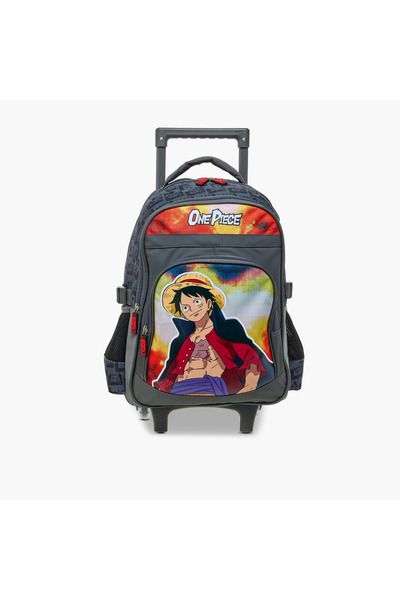 TOEI ANIMATION حقيبة ظهر بعجلات مطبوعة من قطعة واحدة بمقبض قابل للسحب - 16 بوصة