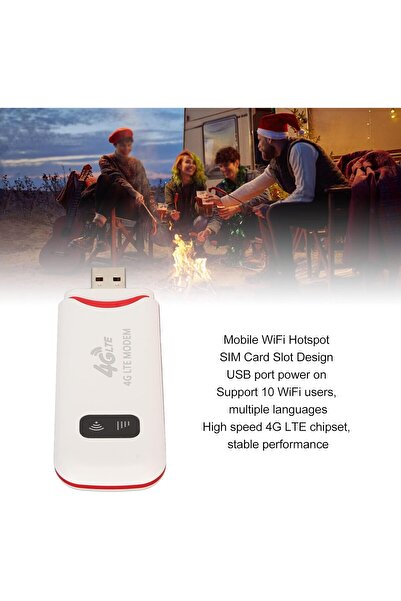 Luqeeg 4G LTE Portable Router 300 Mbps Pocket Hotspot with SIM Slot, USB WiFi, White