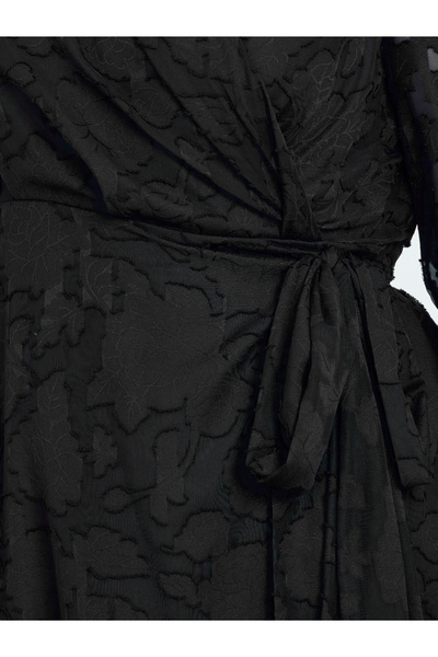 Styli Plus Size Black Maxi Wrap Dress