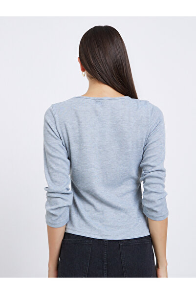 Styli Grey Waffle Knit Top