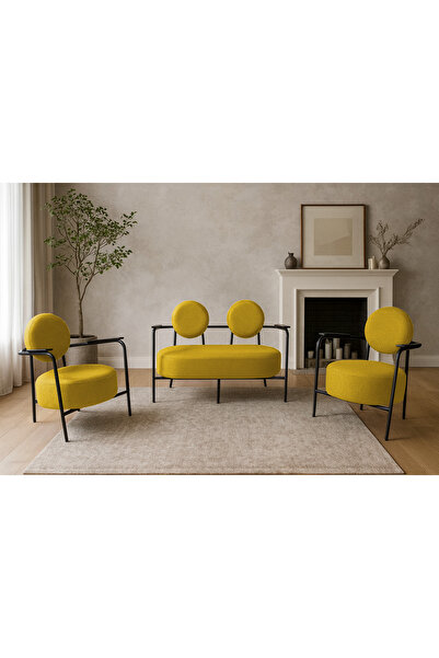 Azra Mobilya Venüs Koltuk Takımı Siyah İskelet – Modern Koltuk Seti | Ofis ve...
