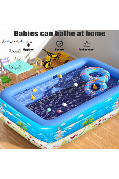 Sumkyle حوض سباحة دائري قابل للنفخ للأطفال في الحديقة، حوض سباحة صغير قابل لل...