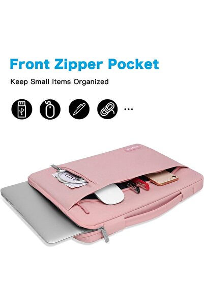 Mosiso جراب كمبيوتر محمول واقي بزاوية 360 درجة - أفقي مع مقبض وجيب على الجانب الأيمن