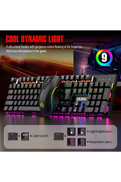 1way Professional mechanical gaming keyboard and mouse