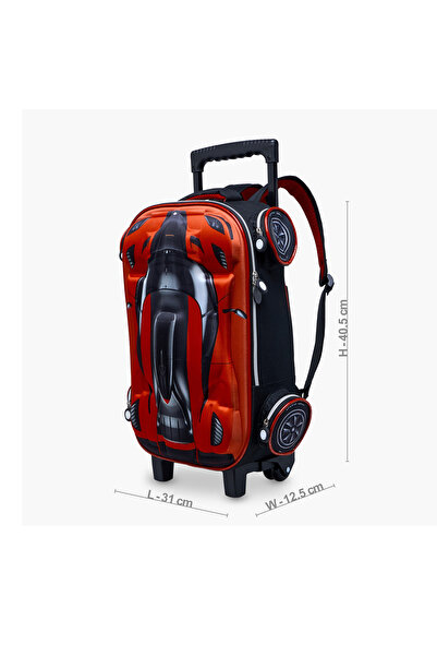 Juniors Printed 5-Piece School Trolley Bag Set for Boys 5-8 Years with Lunch Bag and Pencil Pouch