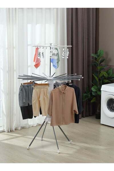 Lawazim Double Layer Rotating Octopus Clothes Drying Rack - 112x112x172cm