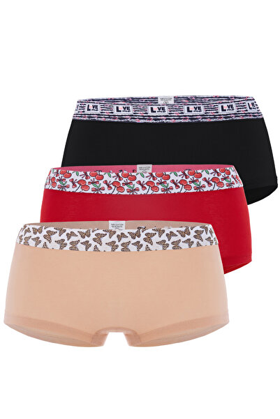 Saint Sail Cotton Lycra Flexible Fabric Printed Couple Boyshort Set of 3 Women's Panties