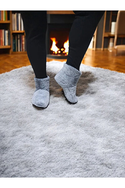 GEZER Yumuşak Kaymaz Taban Sessiz Hafif Peluş Panduf Ev Bot