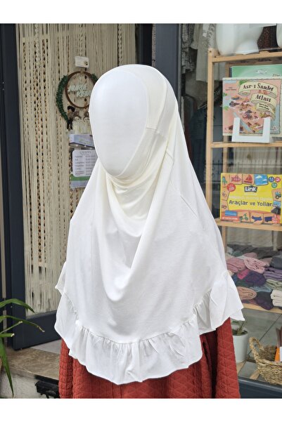 Nurul kisve Beyaz Penye Pratik Başörtü