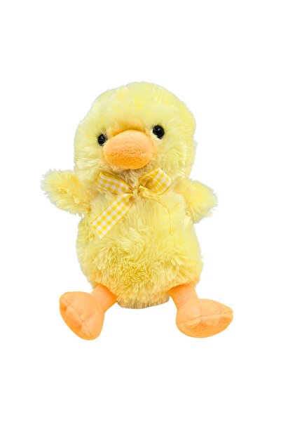 Eurowrap Jucărie de pluș, pui cu fundă, culoare galbenă, 20 cm