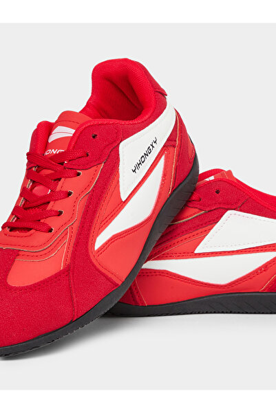 Styli Red Retro Lace Up Sneakers