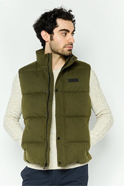 Michael Kors Men Brand Logo Vest Jacket, Olive