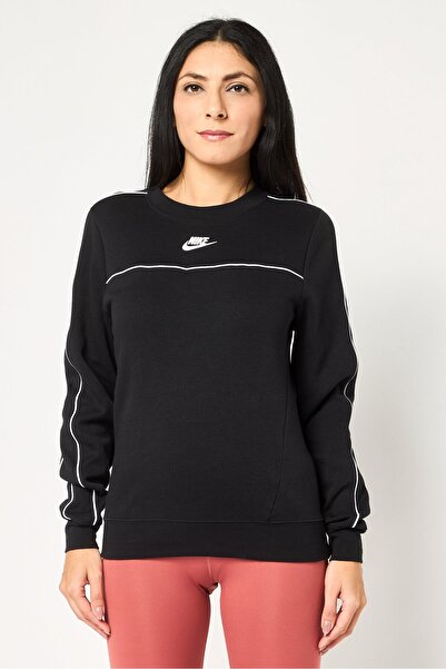 Nike سويت شيرت نسائي خارجي بأكمام طويلة ومقاس قياسي، أسود