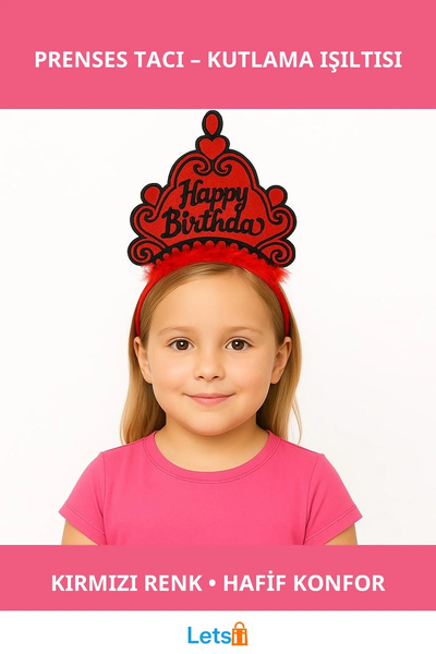 Letsii تاج الأميرة لعيد الميلاد السعيد باللون الأحمر