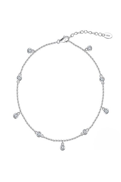 delis 925 silver anklet, JW1809, elegant model, rhodium plated