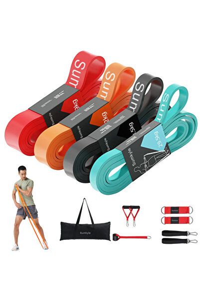 Sumkyle 4pcs Resistance Bands for Working Out with Handles, Suitable for Men and Women
