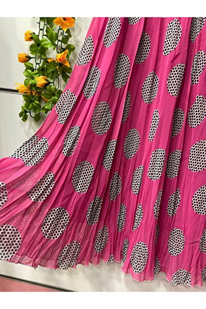 edu collection Fusta boho din șifon cu model, căptușită