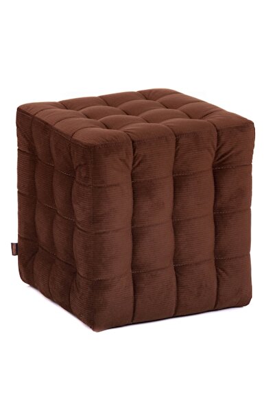 QMOBILI Bump Footstool Brown, fabric, cube