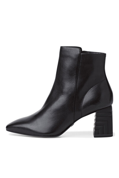 Tamaris Black Genuine Leather Ankle Boots