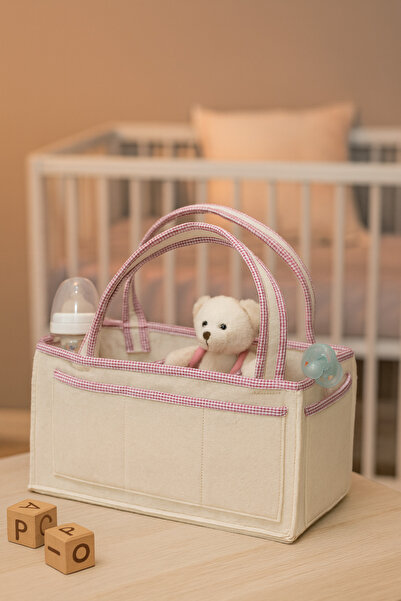 YUNUSOĞLU HOME Mother Baby Felt Care Bag Organizer Organizer Multi-Purpose for Newborn