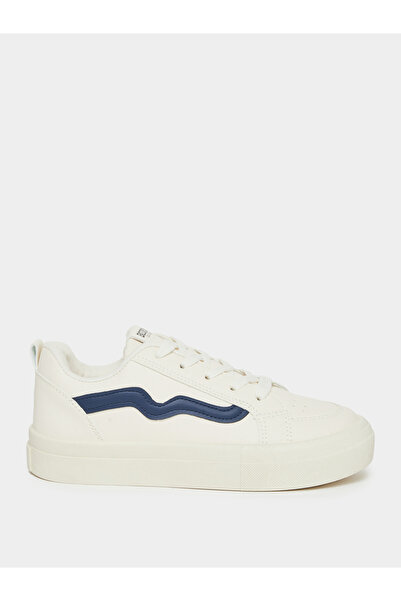 Styli Cream Striped Detail Sneakers