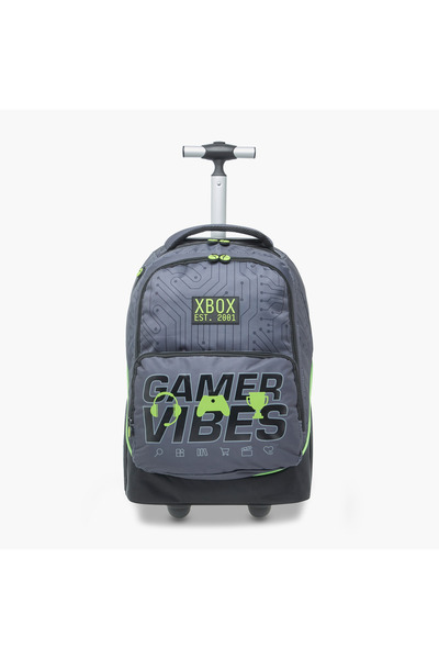xbox حقيبة ألعاب بعجلات للأولاد من سن 8 إلى 13 عامًا مع حامل زجاجة مياه