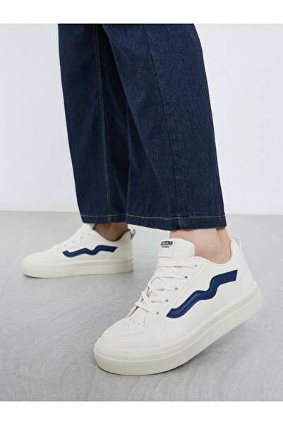 Styli Cream Striped Detail Sneakers