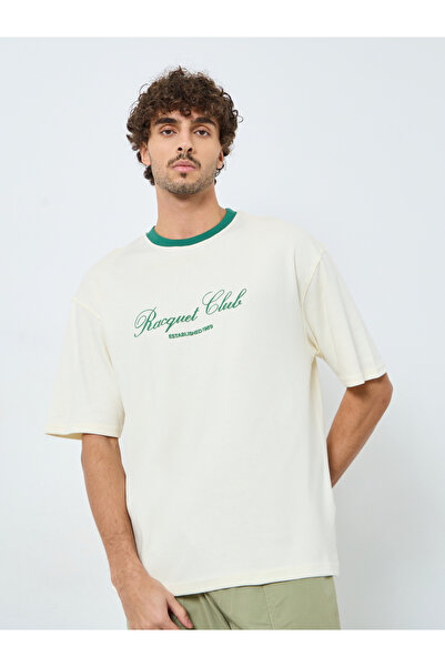 Styli Oversized Fit Round Neck Printed T-shirt