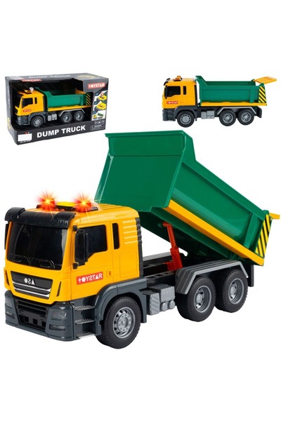 Tıfıl Toys Sesli Işıklı Pilli Damperli Oyuncak Harfiyat Kamyonu