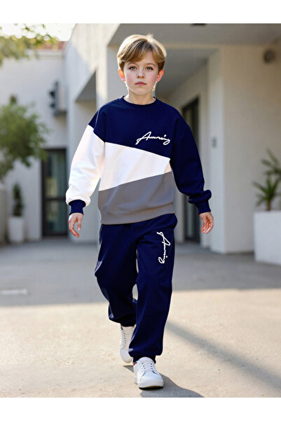 Take Two By Styli Teens Color Block Sweatshirt and Joggers Set