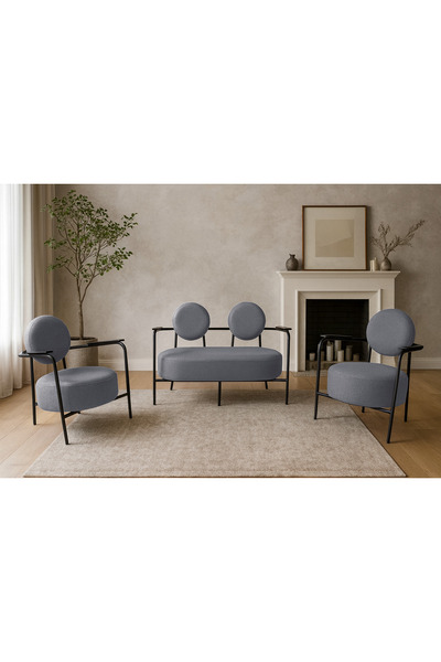 Azra Mobilya Venüs Koltuk Takımı Siyah İskelet – Modern Koltuk Seti | Ofis ve...