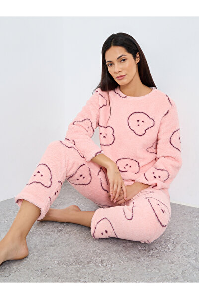 Take Two By Styli Bear Print Fleece Top and Pyjama Set